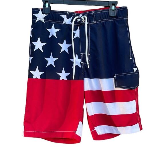 American Flag swim trunks size medium (30) - Picture 1 of 8